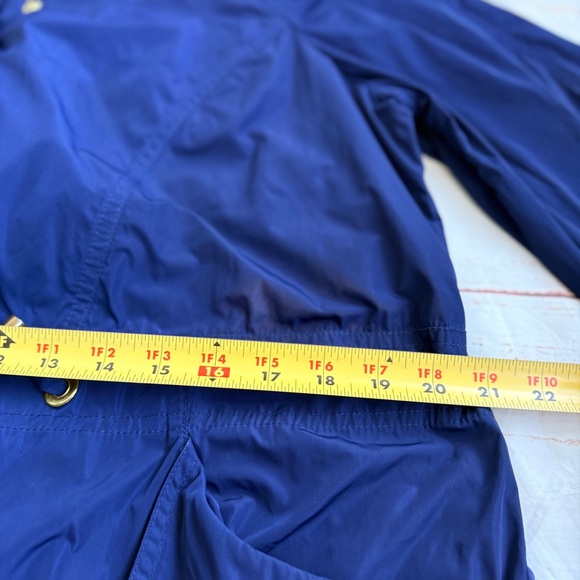 Trina Turk Blue Belted Rain Trench Coat | Size M | Classic & Chic - Picture 9 of 14